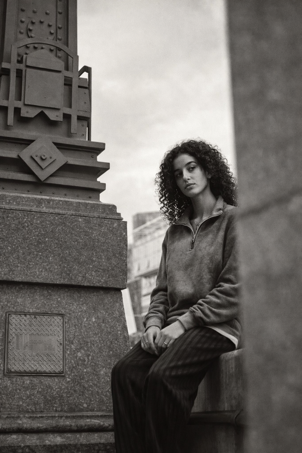 quarter zipper print